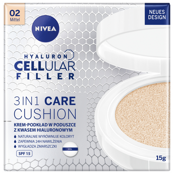 Nivea Hyaluron Cellular Filler Creme-Kissengrundierung, natürliche Farbe 15 ml