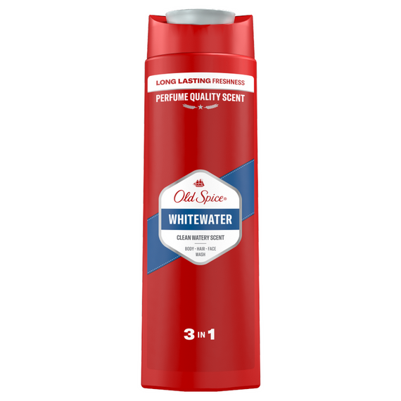 Old Spice Whitewater Herren-Duschgel und Shampoo, 400 ml. Langanhaltende Frische