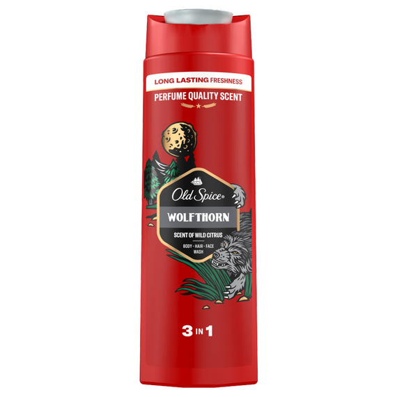 Old Spice Wolfthorn Duschgel und Shampoo für Männer 400 ml, 3in1