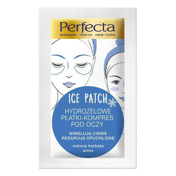 Perfecta Beauty Ice-Patch Hydrogels Blätter komprimieren Eye 2 Stück