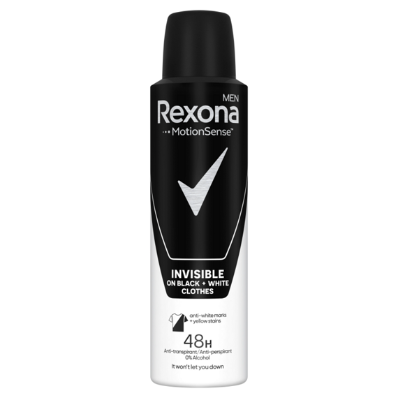 Rexona Men Invisible Black + White Antitranspirant Spray 150 ml