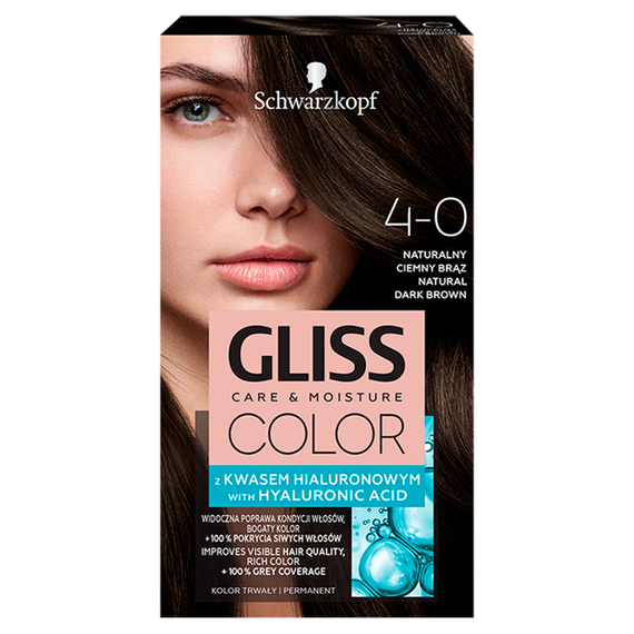 Schwarzkopf Gliss Color Haarfärbemittel natürliches Dunkelbraun 4-0