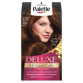 Schwarzkopf Palette Deluxe Oil-Care Color permanente Haarfarbe mit Mikro-Ölen 667 (6-70) Kupfer Mahagoni