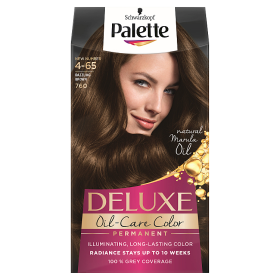 Schwarzkopf Palette Deluxe Oil-Care Color permanente Haarfarbe mit Mikro-Ölen 760 (4-65) Dazzling Brown