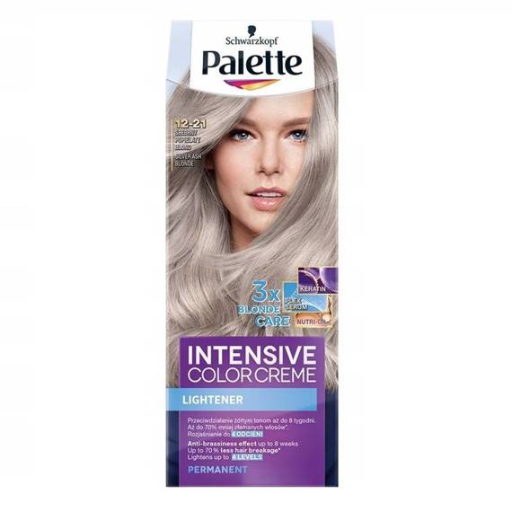 Schwarzkopf Palette Intensive Color Creme Aufheller Creme Haarfärbemittel, Highlighter 12-21 Silber-Aschblond