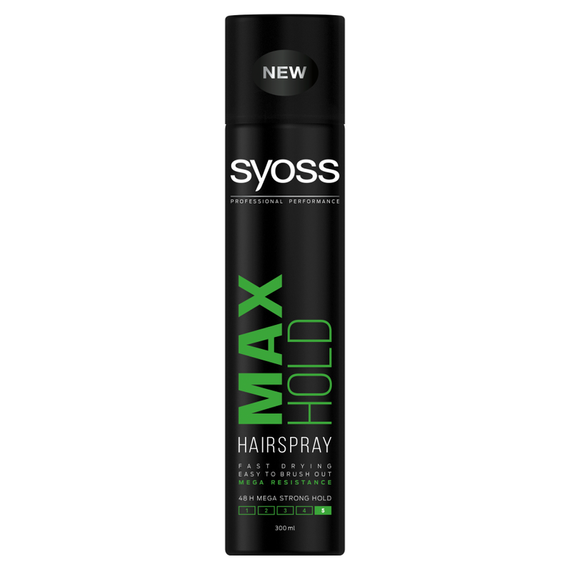 Syoss Max Hold Haarspray beständig gegen äußere Einflüsse, megastark, 300 ml