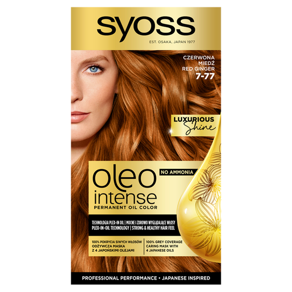 Syoss Oleo Intense Permanente Haarfarbe mit ammoniakfreien Ölen Rotkupfer 7-77