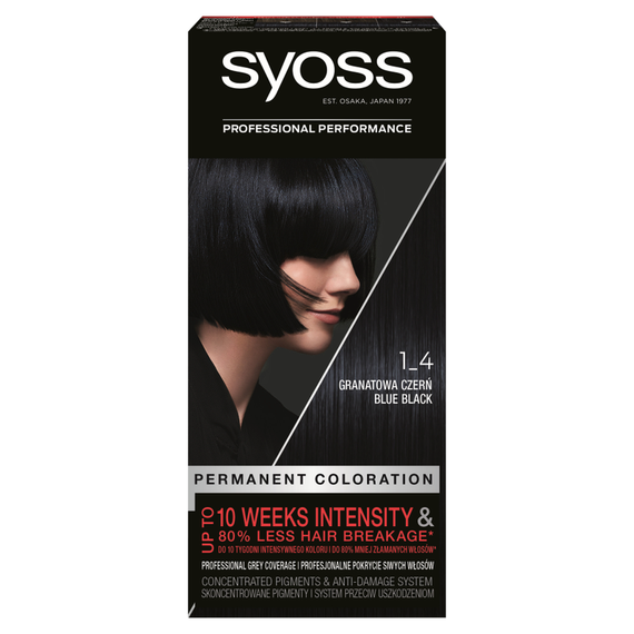 Syoss Permanent Coloration Permanente Haarfarbe 1-4 Marineblau Schwarz