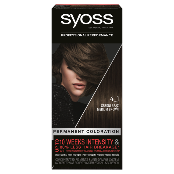 Syoss Permanent Coloration Permanente Haarfarbe 4-1 Mittelbraun