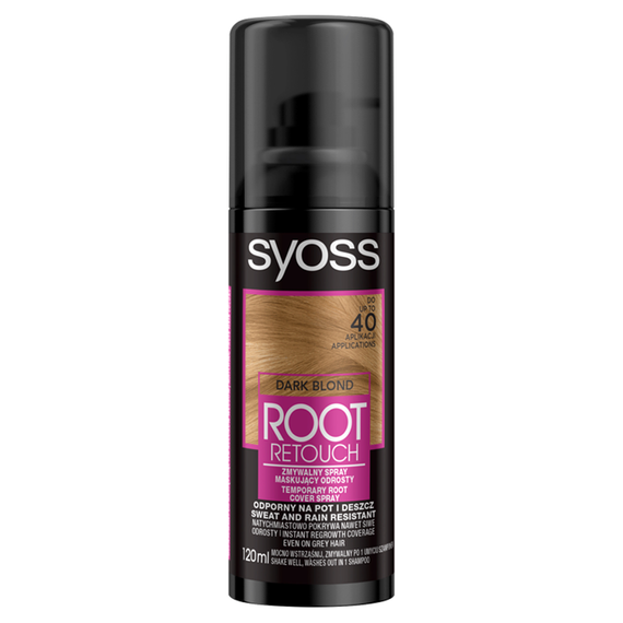 Syoss Root Retouch Waschbares Spray, das Wurzeln dunkelblond maskiert, 120 ml