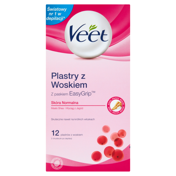 VEET Professional Plastry z woskiem do depilacji ciała - skóra normalna 