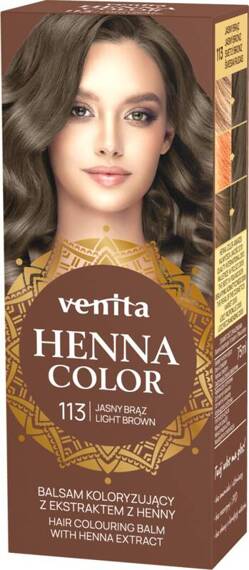 VENITA Henna Color balsam koloryzujący z ekstraktem z henny 113 Jasny Brąz \ Light Brown 75 ml