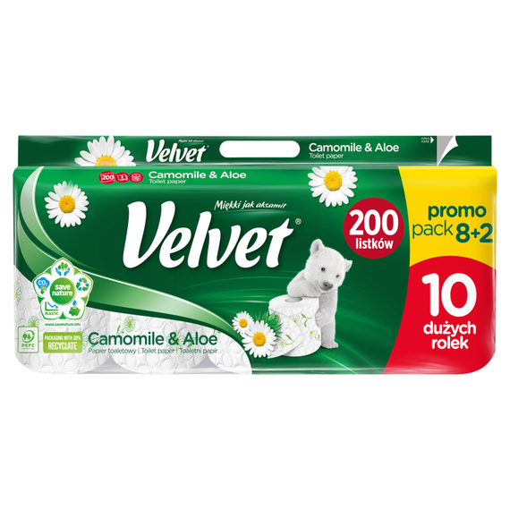 Velvet Camomile & Aloe Toilettenpapier 10 Rollen