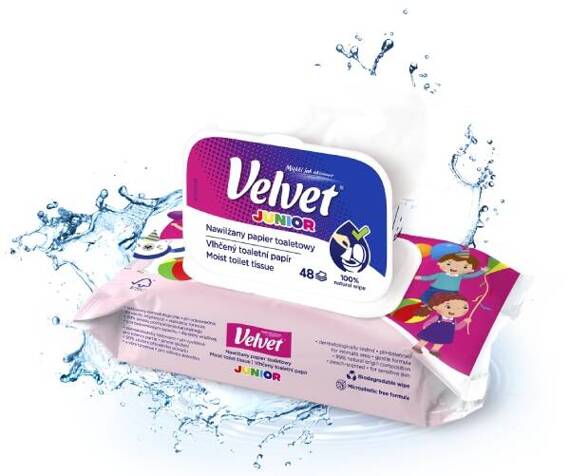 Velvet Junior durchfeuchtet Toilettenpapier 48 Kunst