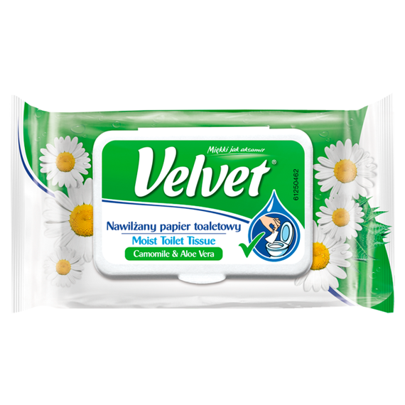 Velvet durchfeuchtet Toilettenpapier Kamille und Aloe 42 Kunst