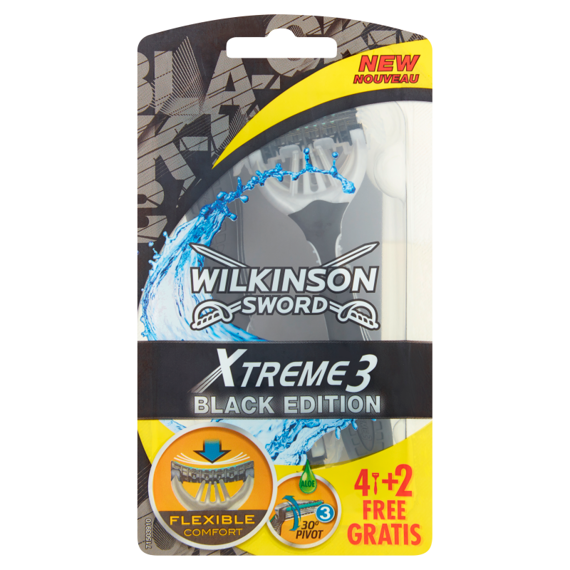 Wilkinson Sword Xtreme3 Black Edition Jednorazowe maszynki do golenia 6 sztuk