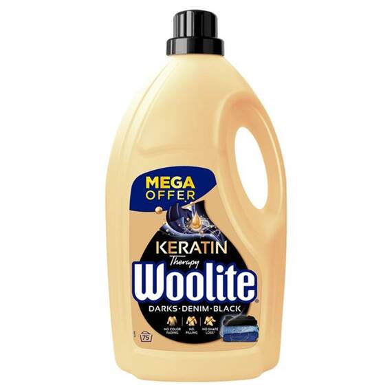 Woolite Czerń ciemne kolory & jeans z keratyną Płyn do prania 4,5 l (75 prań)