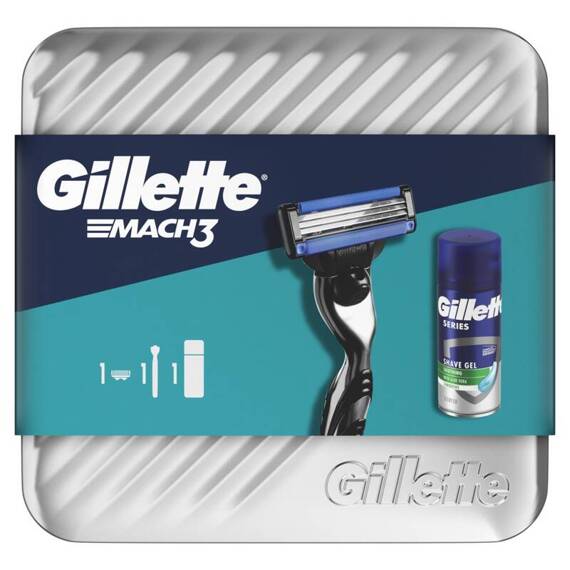 Zestaw kosmetyków do golenia Gillette Golarka Mach3 + Żel do golenia 75 ml + Box