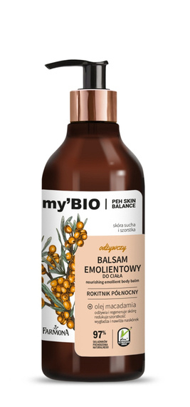 my'BIO Odżywczy balsam emolientowy rokitnik północny 400ml