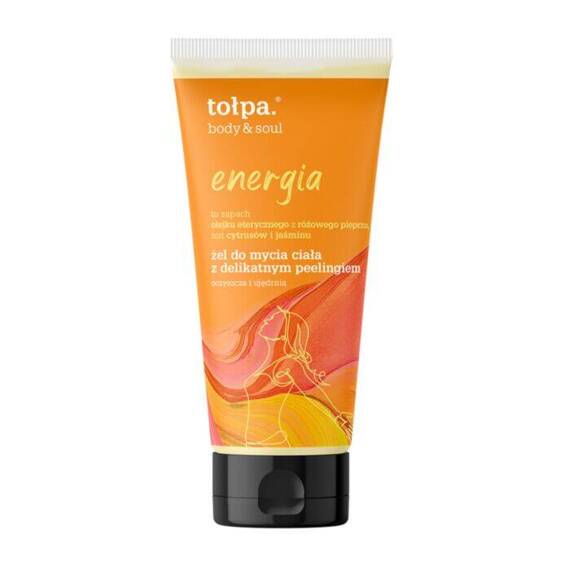 tołpa body&soul energia żel do mycia ciała z delikatnym peelingiem, 200 ml