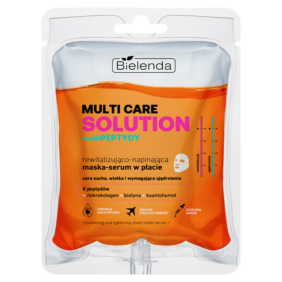 Bielenda Multi Care Solution Multipeptides Revitalisierendes und straffendes Tuchmasken-Serum