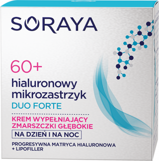 Soraya Hialuronowy Mikrozastrzyk  Krem wypełniający zmarszczki głębokie na dzień i na noc, 60+