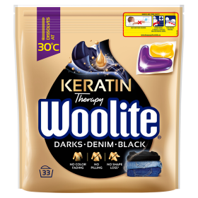 Woolite Keratin Therapy Wäschekapseln schwarz dunkle Farben Jeans 660 g (33 Wäschen)