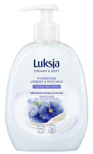 Luksja Creamy & Soft Kremowe mydło w płynie nawilżające len i mleczko ryżowe 500 ml