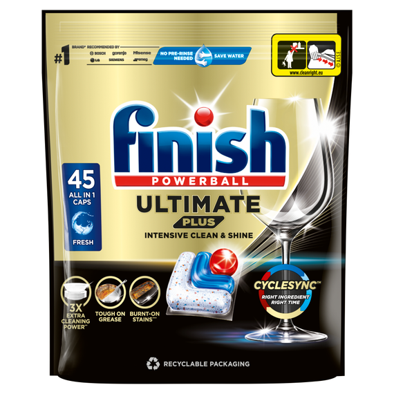 Finish Ultimate Plus Fresh Kapsułki do mycia naczyń w zmywarce 549 g (45 sztuk)