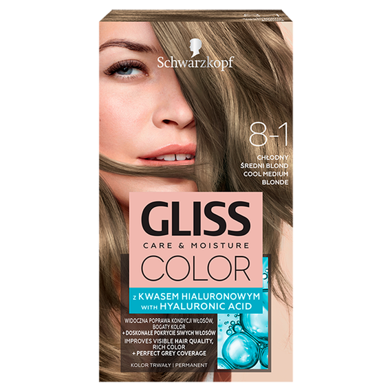 Schwarzkopf Gliss Color Haarfarbe kühles Mittelblond 8-1