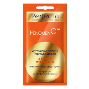 PERFECTA FENOMEN C - MASKA NA TWARZ, SZYJĘ I DEKOLT, WYRÓWNANIE KOLORYTU, POPRAWA NAPIĘCIA, POJ. 8 ML