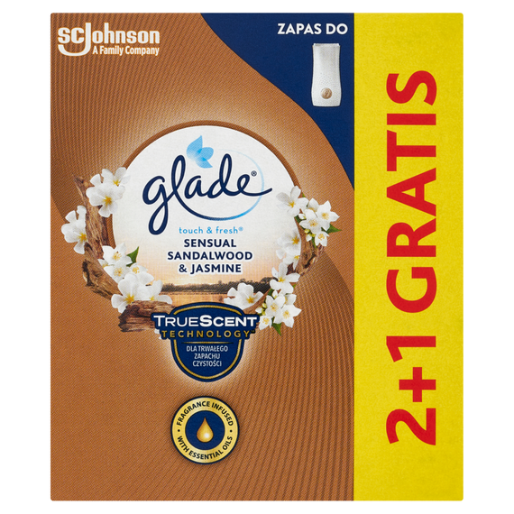 Glade Touch & Fresh Sensual Sandalwood & Jasmine Zapas do odświeżacza powietrza 3 x 10 ml