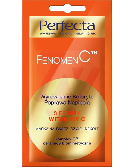 PERFECTA FENOMEN C - MASKA NA TWARZ, SZYJĘ I DEKOLT, WYRÓWNANIE KOLORYTU, POPRAWA NAPIĘCIA, POJ. 8 ML