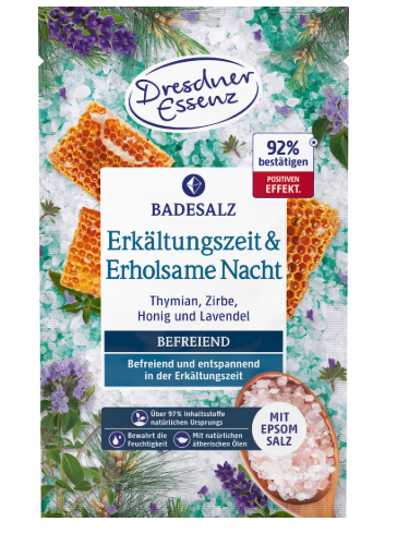 Dresdner Essenz Badesalz bei Erkältung und für erholsamen Schlaf 60g 4017512163112