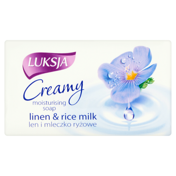 Luksja Creamy & Soft Kremowe mydło nawilżające len i mleczko ryżowe 90 g