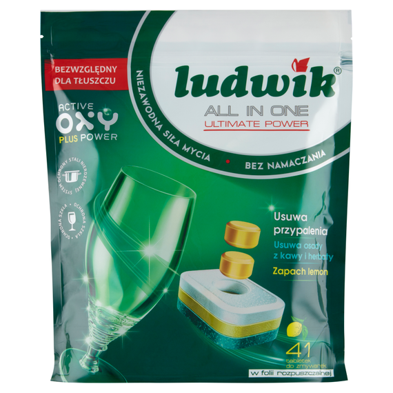 Ludwik All in one Lemon Dishwasher tablets 738 g (41 pieces)