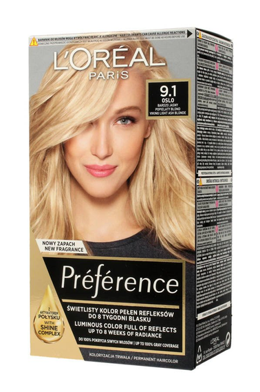 L'Oréal Paris Préférence Farba do włosów 9.1 Oslo Bardzo Jasny Popielaty Blond