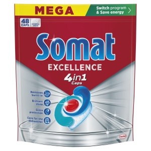 Somat Excellence 4 in 1 Caps Kapseln zum Geschirrspülen in der Spülmaschine 912 g (48 Stück)