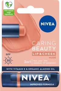 NIVEA CARING BEAUTY 3in1 NUDE Lippenstift mit SPF30 4,8g