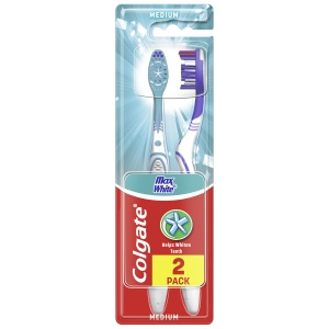 Colgate Max White Medium Toothbrush MEDIUM 2 pieces