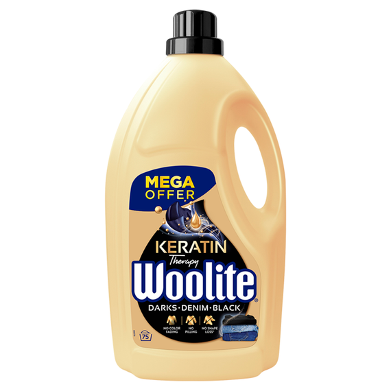 Woolite Keratin Therapy Waschflüssigkeit Schwarz dunkle Farben Jeans 4,5 l (75 Wäschen)