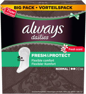 Always Daily Fresh Normal, frischer Duft, 58X