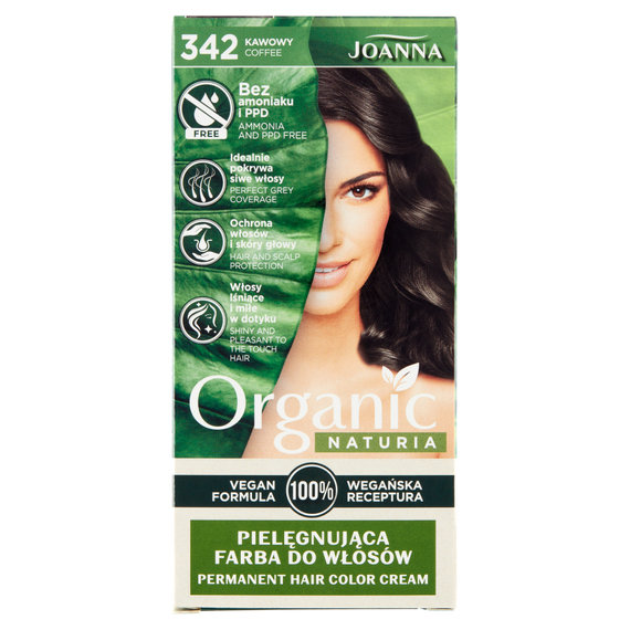 Joanna Naturia Organic Pielęgnująca farba do włosów kawowy 342