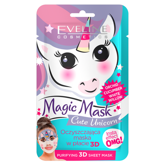 Magic Mask Cute Unicorn 3D-Reinigungstuchmaske