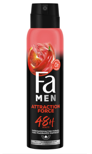 Fa Men Attraction Force 48h Dezodorant w sprayu o uwodzicielskim męskim zapachu 150 ml