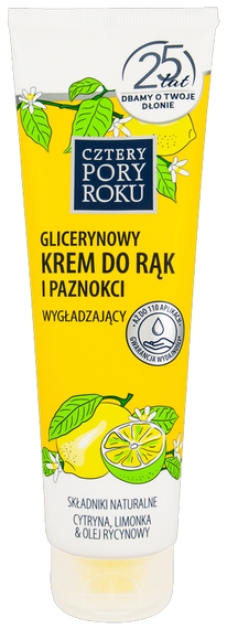  4 Pory Roku Glicerynowy krem do rąk i paznokci, wygładzający, cytryna i limonka 130 ml