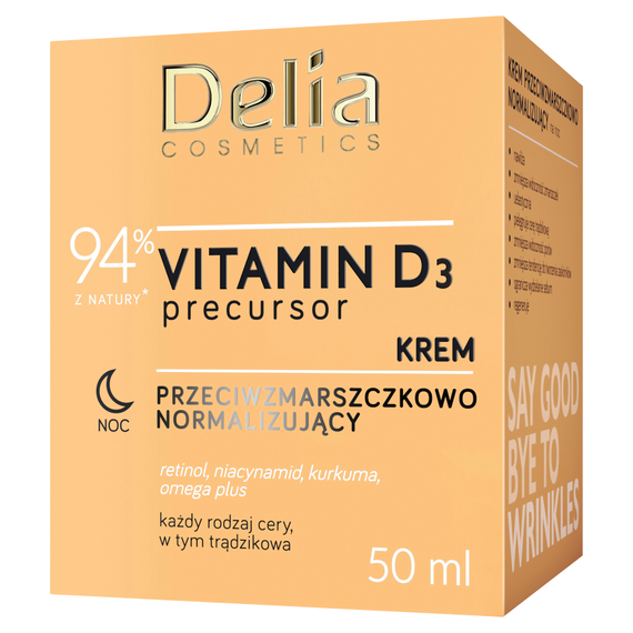 Delia Cosmetics Vitamin D3 Precursor Krem przeciwzmarszczkowo normalizujący na noc 50 ml