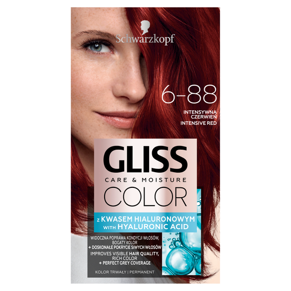 Gliss Color Care & Moisture Farba do włosów 6-88 intensywna czerwień