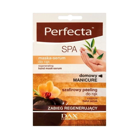 Perfecta SPA Domowy Manicure Zabieg regenerujący Maska-serum i szafirowy peeling do rąk 2 x 6ml