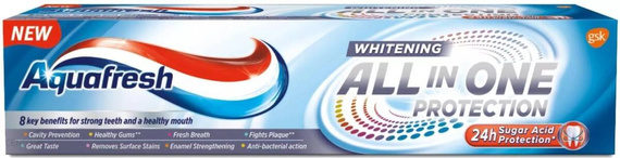 Aquafresh Crystal White All in One Protection Fluoride Toothpaste 100ml